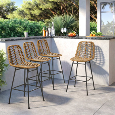 Enloe Wicker Outdoor 28.75'' Bar Stool