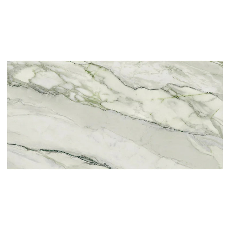 Splendor 24 po x 48 po Carreau de mur et de plancher en porcelaine matte blanc doux avec veine vert sauge (paquet de 2 de 15,42 pieds carrés)