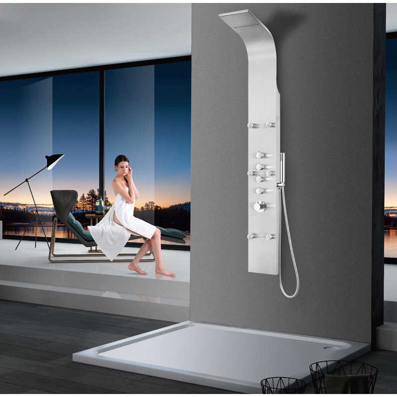 Panneau de douche 64,96 "avec pomme de douche fixe Nilus
