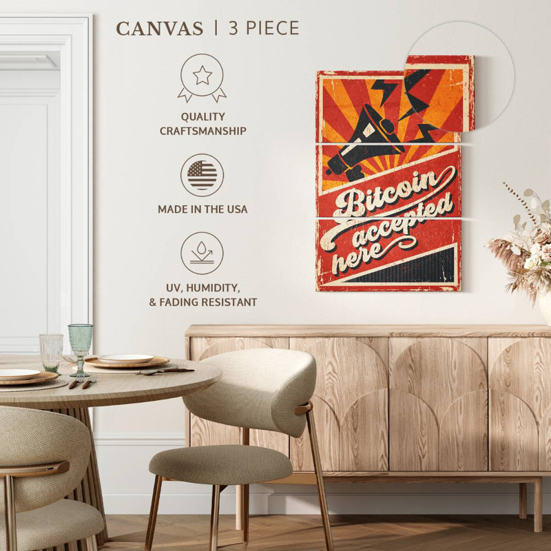 Tergel Bitcoin Accepted Here, 32" H x 20" W