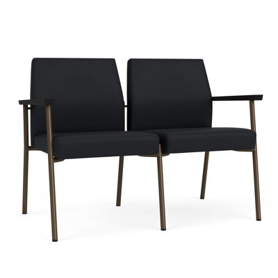 Lesro Mystic Waiting Reception 2 Seat Tandem Seating Metal Frame No Center Arms