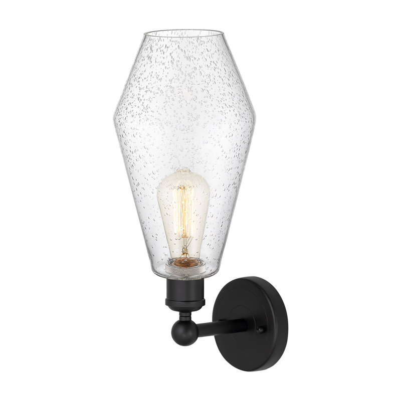Amylea Armed Sconce, Matte Black, Seedy