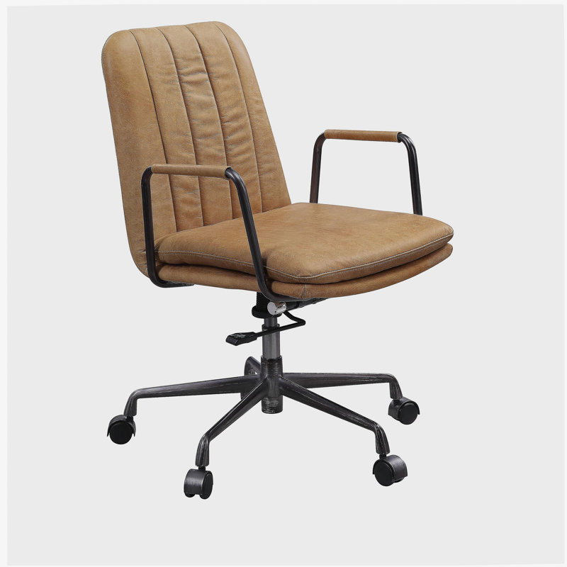 Chaise de bureau pivotante en rhum