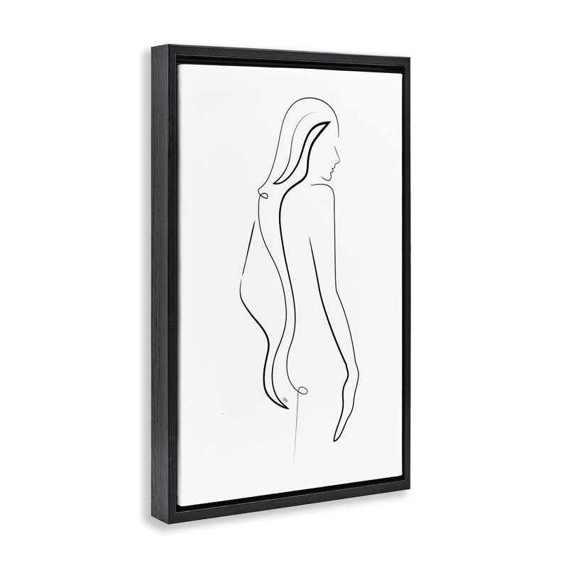 Cadre flottant minimaliste à motif de silhouette féminine, design par Martina Pavlova, H 25 po x l 17 po
