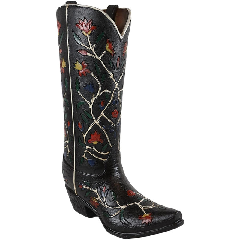 Botte de cowboy en cuir noir Ascano