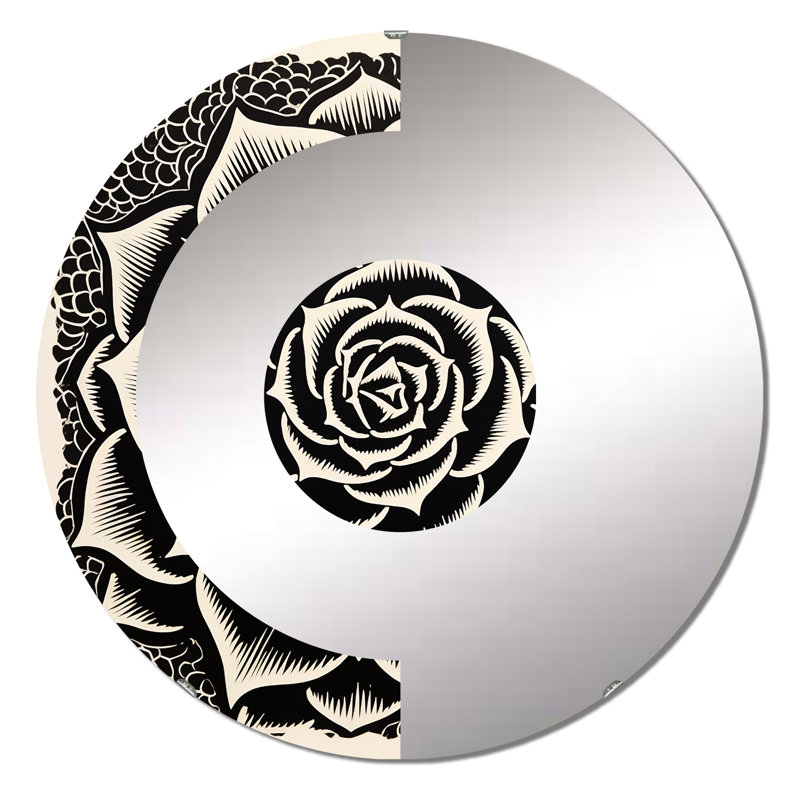 Erikki - Miroir mural demi-cercle, 23,6 po x 23,6 po