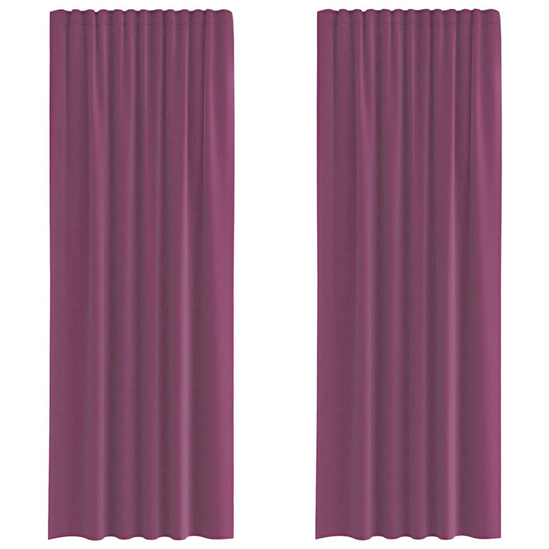 Voile Curtains With Tab Top 2 Pcs, Purple, 140cm Width x 260cm Drop