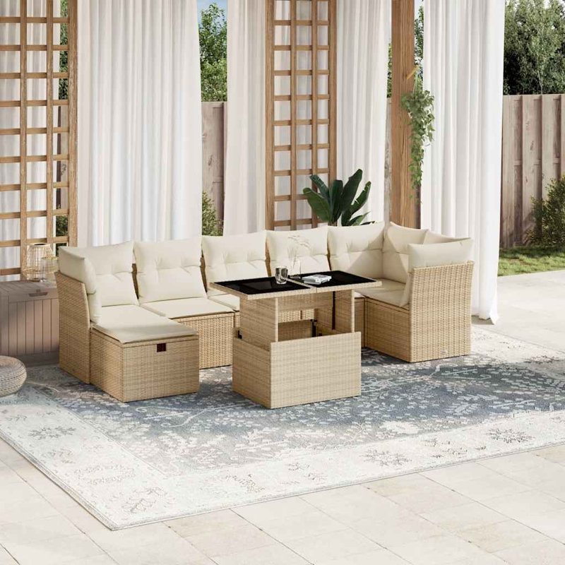 Ensemble de canapé de jardin Vidaxl beige