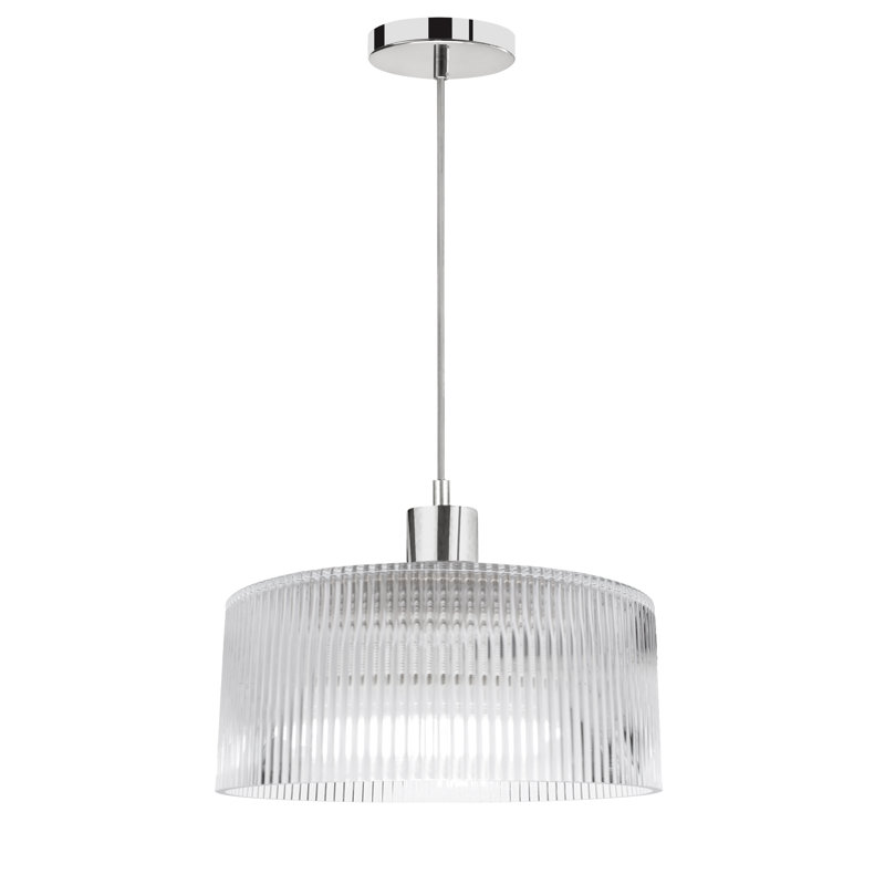 Luminaire suspendu 1 lumière Nadine, H 78,75 po x l 11,75 po x P 11,75 po, Chrome poli