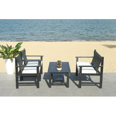 Joliet Acacia 4 - Person Patio Conversation Set with Cushions