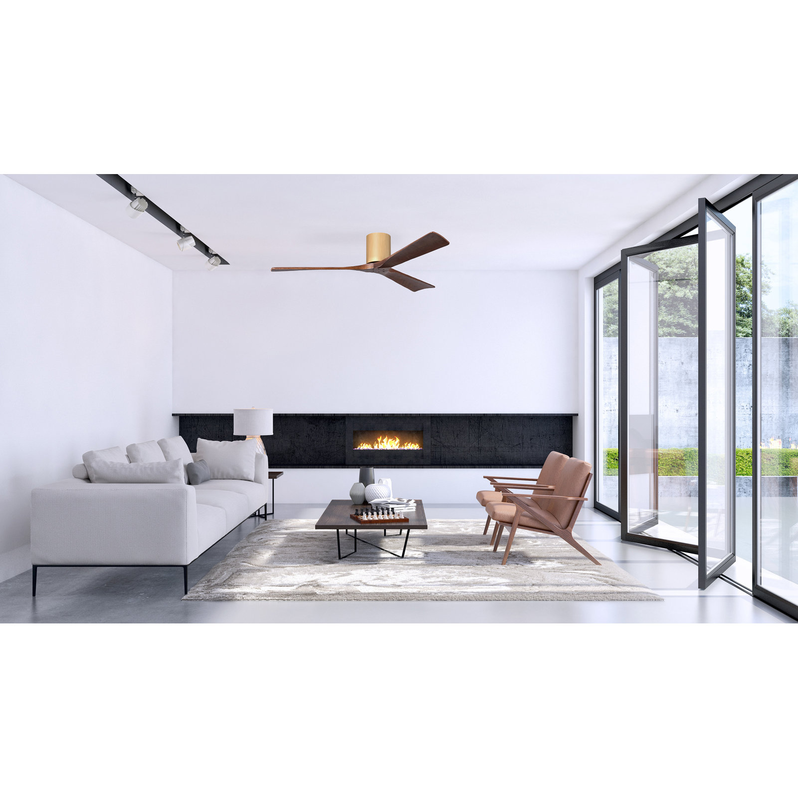 Olivier 3 Blade Ceiling Fan, Walnut Tone, Light Maple, 60"