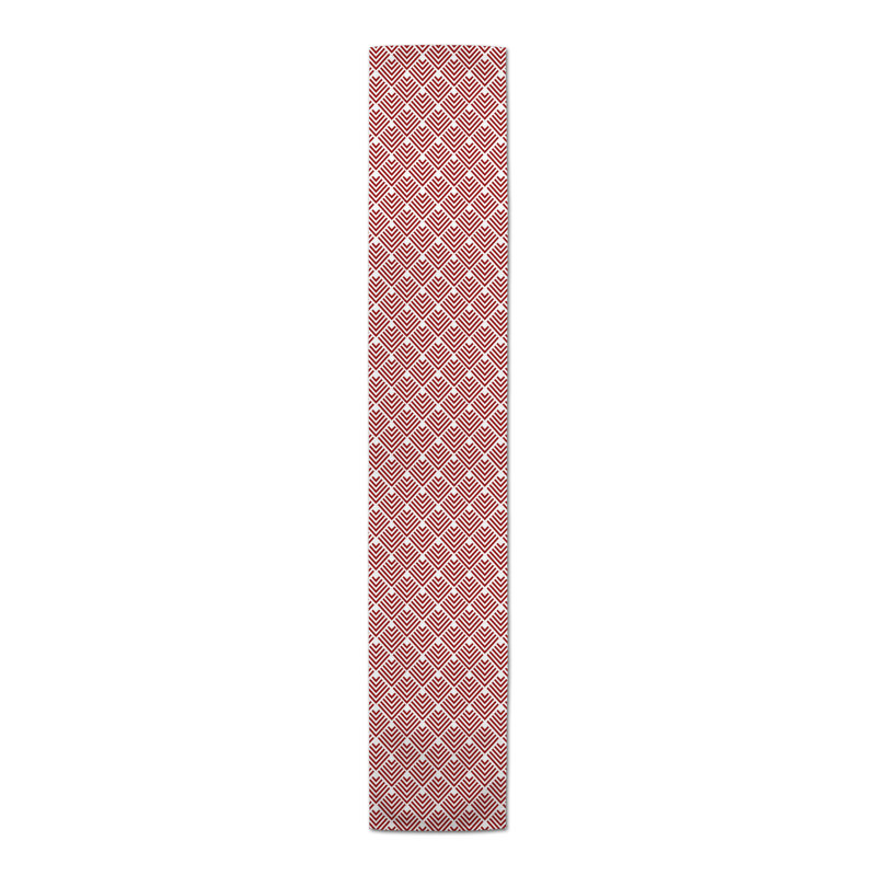 Chemin de table géométrique, 90 po x 16 po, Rouge