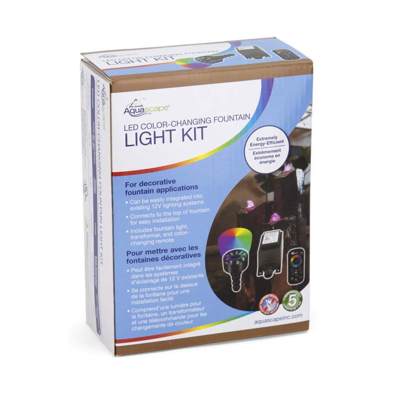 Sleek Modern LED Color-Changing Outdoor Fountain Light Kit