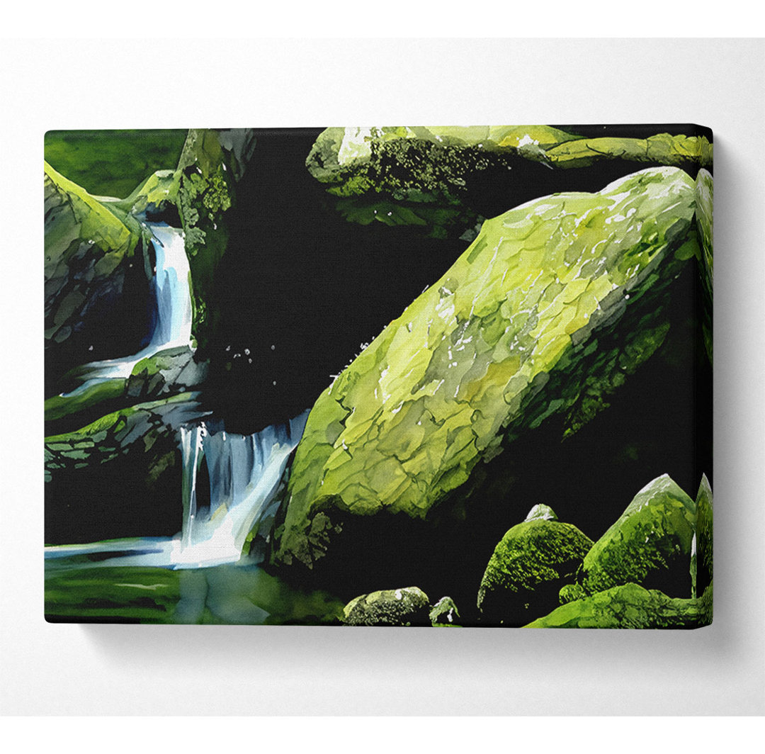 Moss Rocks - Kunstdrucke auf Leinwand - Wrapped Canvas