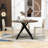 Barlene Modern Round Dining Table with Metal Cross Legs