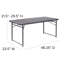 Height Adjustable Bi-Fold Dark Gray Plastic Folding Table with Carrying Handle-1116208789