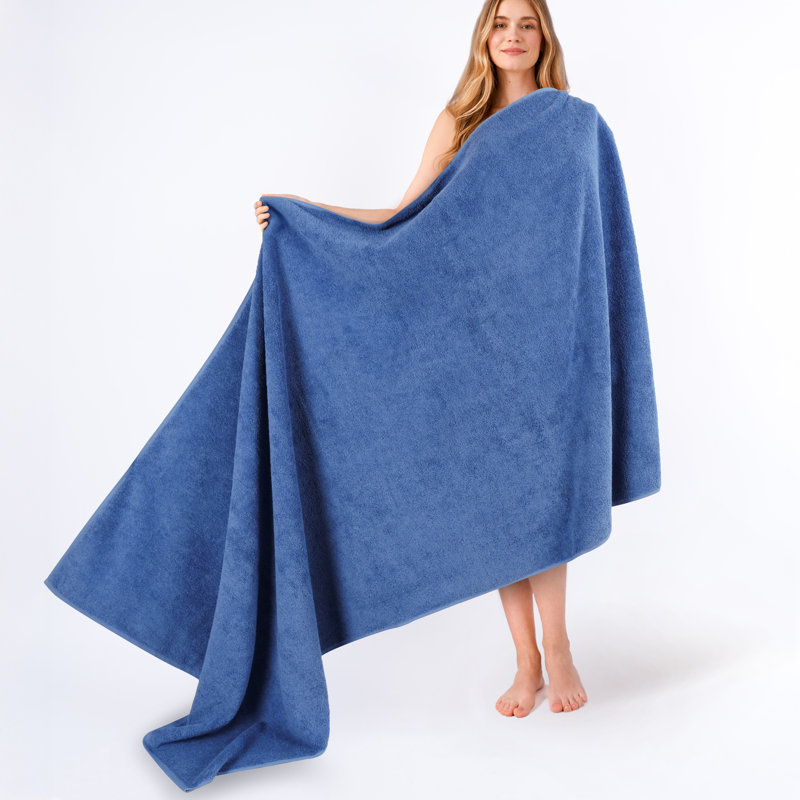 Darcelle 100% Cotton 40 x 80 Oversized Bath Towel Sheet, Electric Blue