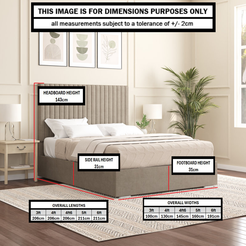 Aidean Upholstered Bed Frame, Mole, Super King (6')
