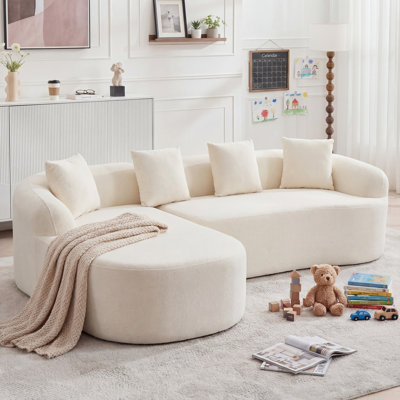 Canapé modulaire en chenille de 101 po avec méridienne en L Boneless