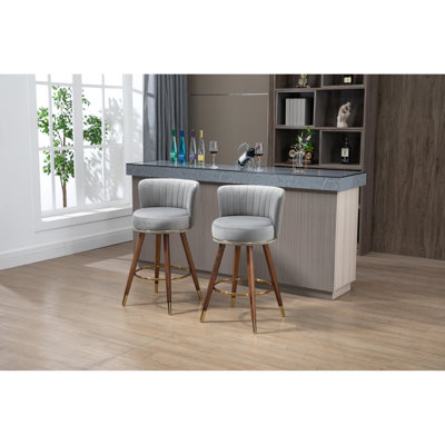 Confort ergonomique avec tabourets de bar pivotants à 360 ° en bois massif de style urbain pour la cuisine et les espaces de vie