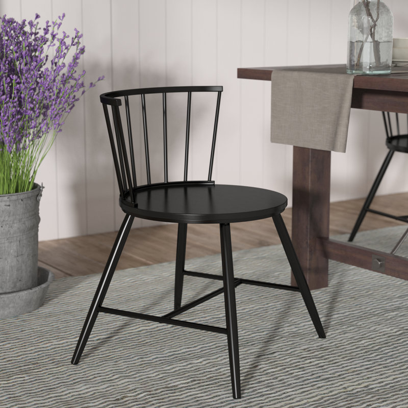 Chaise d'appoint en métal Johanna, Noir