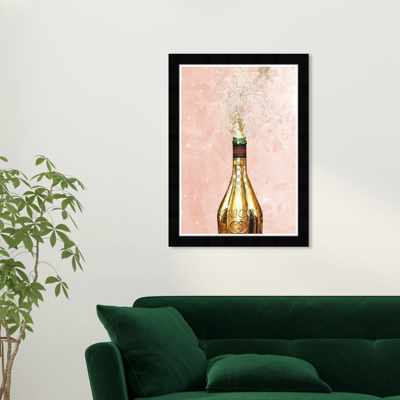 «Blush Italian Champagne», impression encadrée, Cadre noir