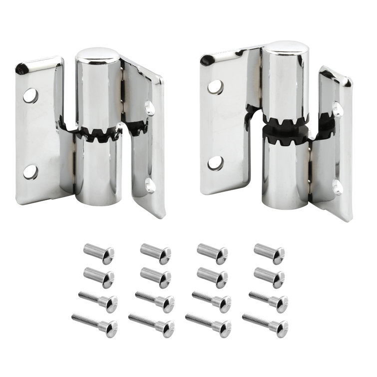Surface Mounted Hinge Set, Left Hand In/Right Hand Out, with Fasteners, Stainless Steel (Single Pack)