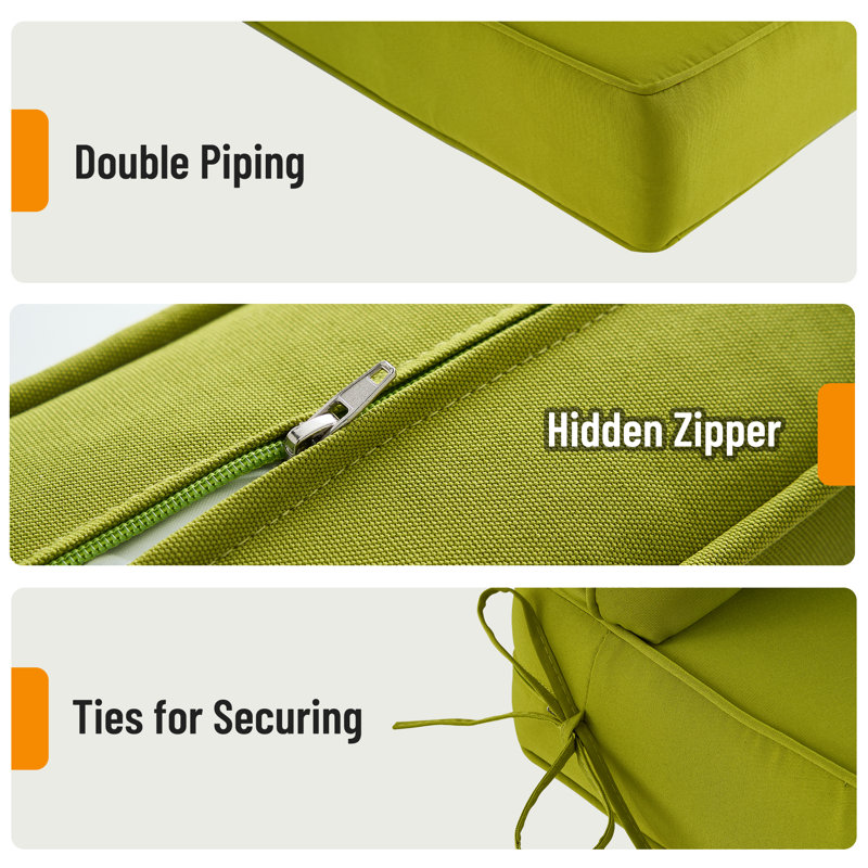 Outdoor 6'' Seat / Back Cushion, Light Green
