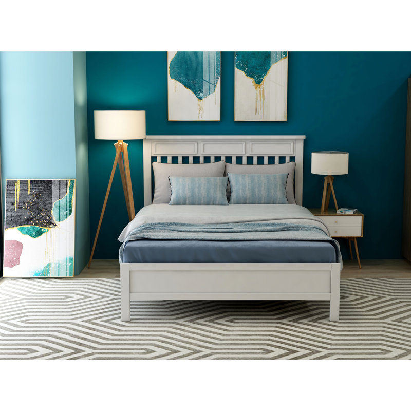 Lit plateforme double Cherwell, Blanc