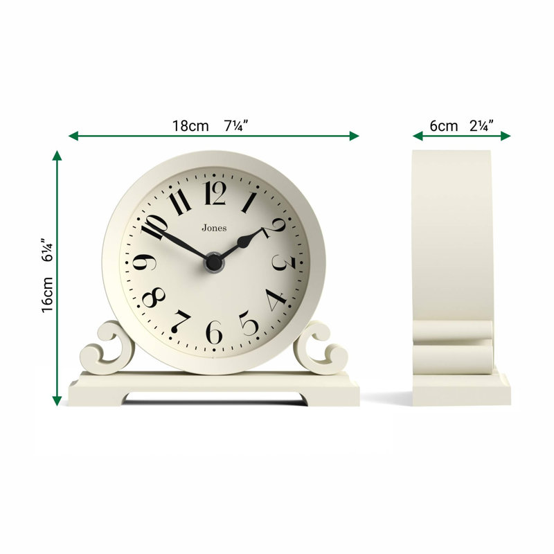 Analogue Plastic / Acrylic Quartz Movement / Crystal Tabletop Clock, Pale Cream