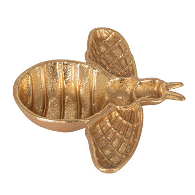Gold Cast Iron Bee Motif Dish