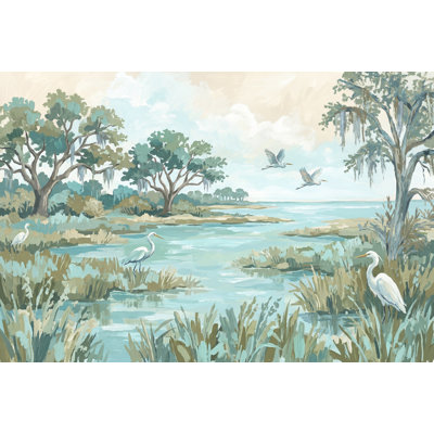 Décoration murale aigrettes amovibles Coastal Marsh Wetlands