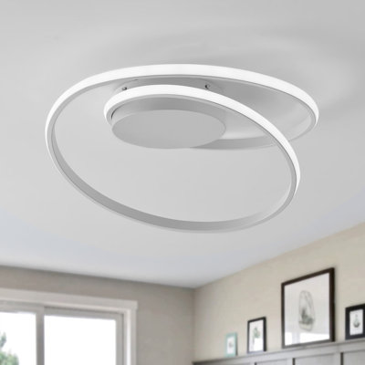 Caroljean 1 - Light 18.11'' Unique/Statement Modern Linear Dimmable White Light LED Flush Mount