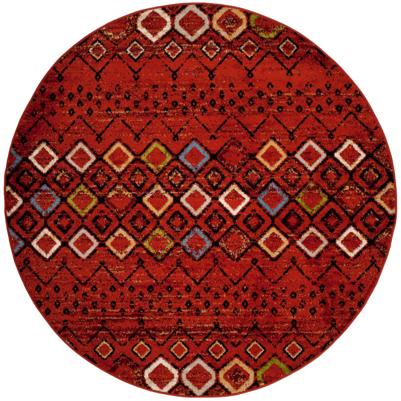 Saugus Geometric Area Rug, Round 201cm