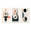 Lovely Moon Rhythms Retro Geometric Minimalism II - Transitional Art Set Of 3 Pieces-1938895352-1938895353