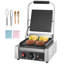 Machine à panini commerciale, machine à panini électrique de 1800 W, machine à presser les sandwichs en acier inoxydable avec poignée et contrôle de la température, plaque émaillée plate de 8,8 x 9 po, pour hamburger de bacon