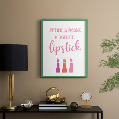 Little Lipstick Framed Print - Solid Wood