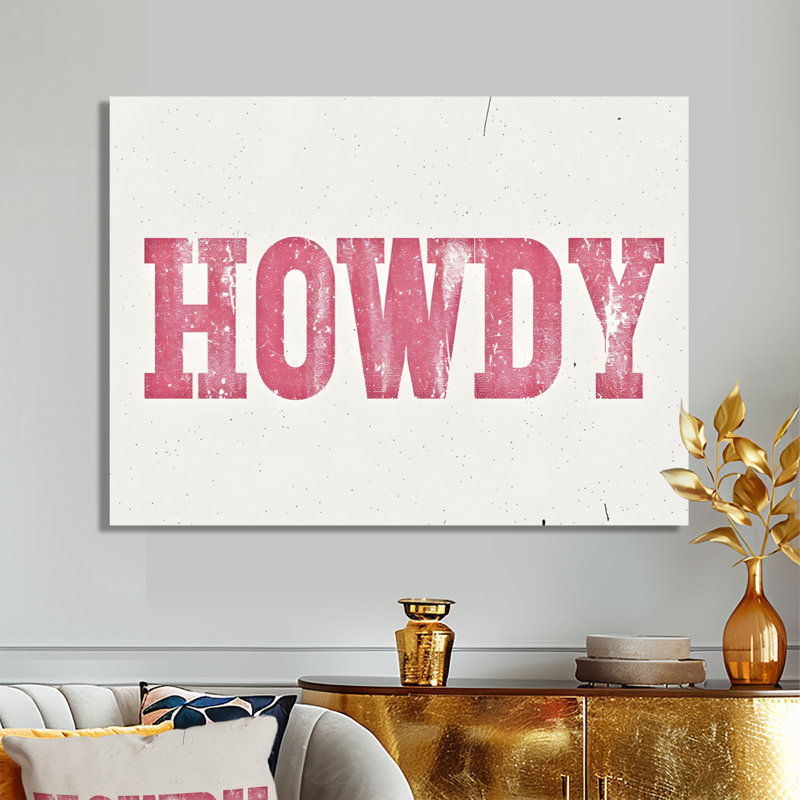 Howdy - Cowgirls Wall Art Living Room, Toile tendue, H 34 po x l 44 po x P 1,5 po