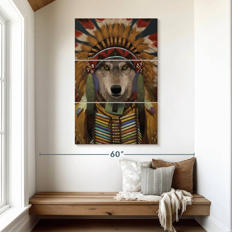 Brampt Wolf Spirit Chief, H 50 po x l 32 po