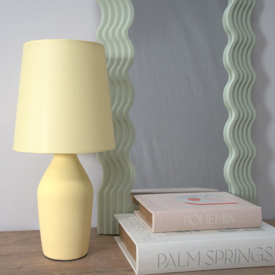 Daiva Pink Rose Ceramic Table Lamp with Rose Shade with LED Bulb