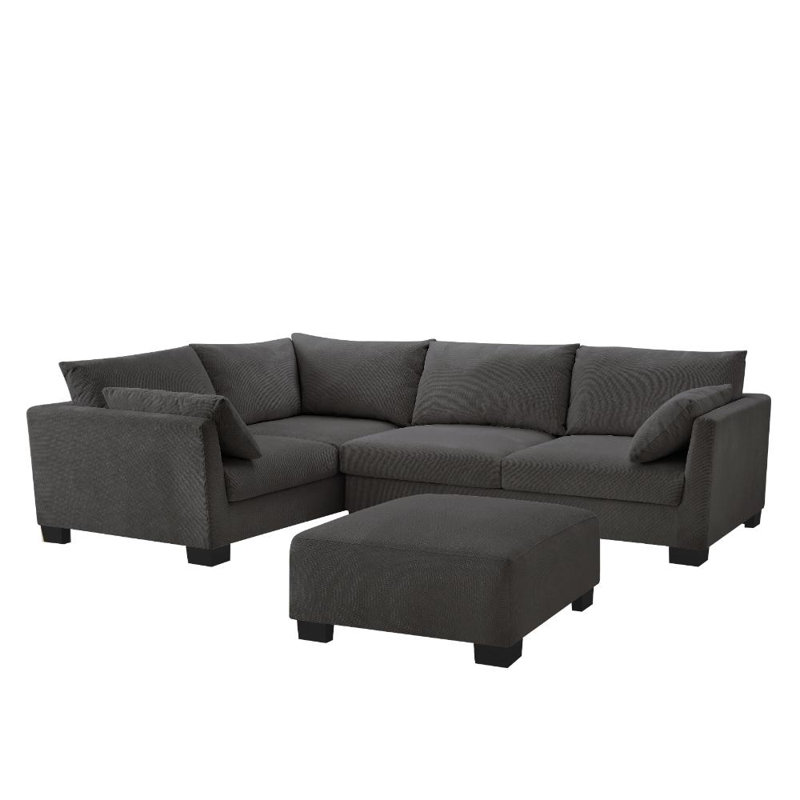 Cenko 5 Seater Sofa, Grey Linen Blend