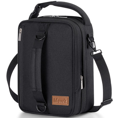 Expandable Lunch Box, Insulated Lunch Bag, Portable Cooler Bag With Shoulder Straps And 2 Ice Packs Adult For Work College Travel, 6.5l 12 Cans Black