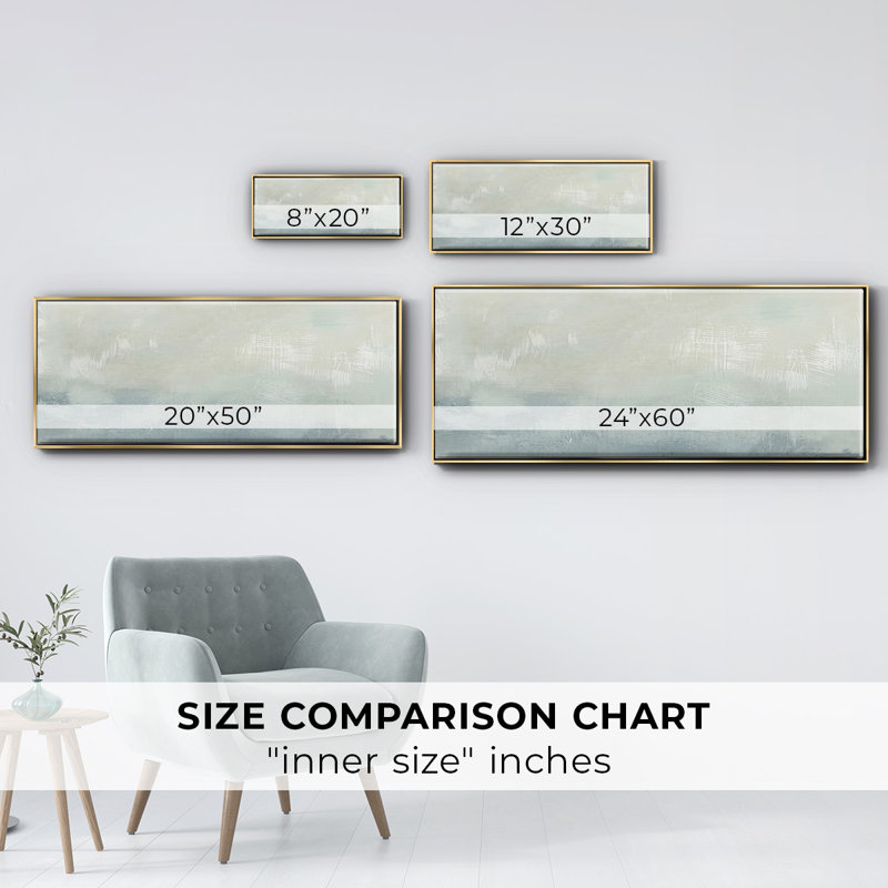 Tone Scape VI- Framed Canvas, 20" H x 50" W