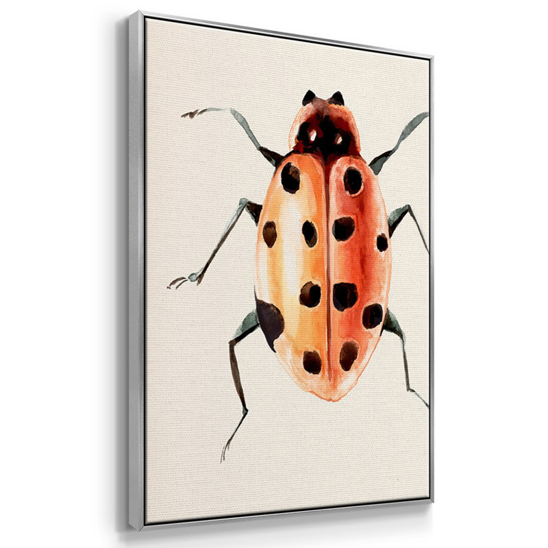 Ladybug Display II - Multi Piece Framed Canvas, H 24 po x l 48 po x P 2 po, Argent