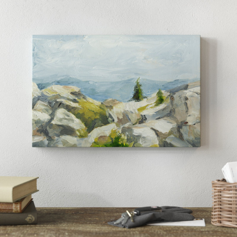 Impasto Mountainside III - Painting Print, 30cm H x 46cm W, Wrapped Canvas