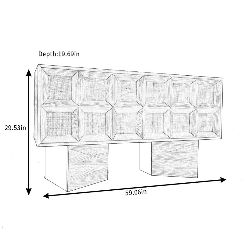 Retro Rattan Sideboard