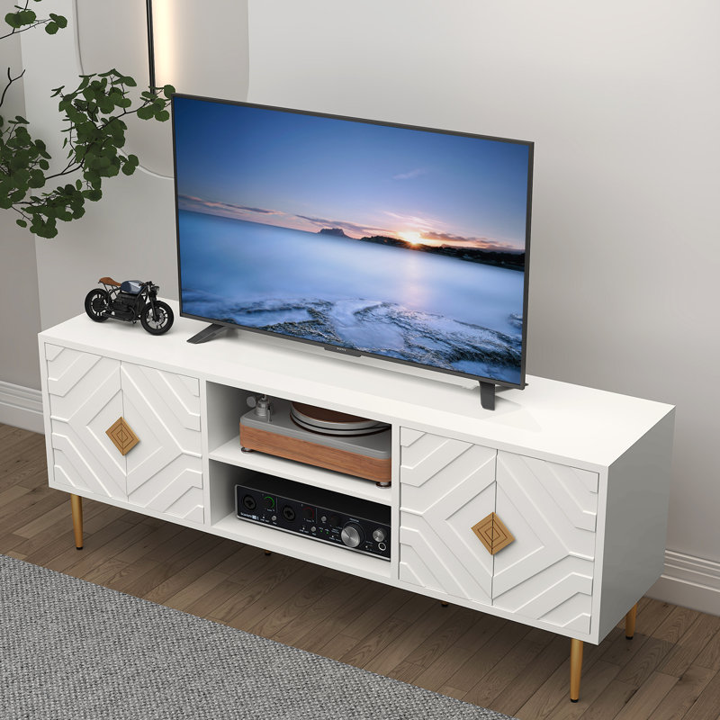 Meuble télé 63 po Leala, Blanc
