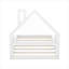 For Guest or Kid Bedroom White Finish Solid Wood MDF Twin Platform Bed with House-Shaped Headboard, Modern Floor Design