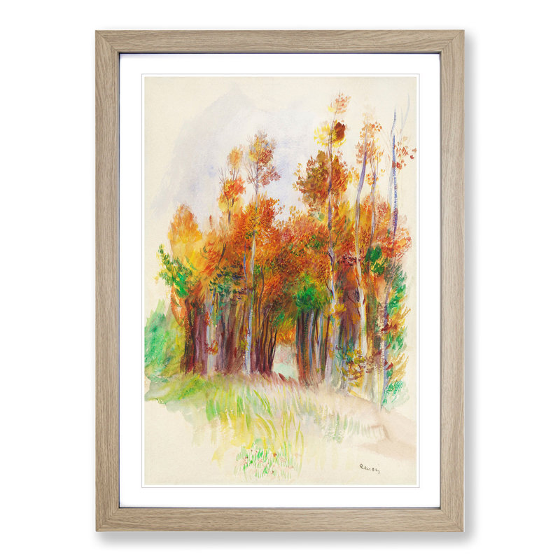 Grove of Trees by Pierre-Auguste Renoir - Picture Frame Painting, Oak Framed, 48cm H x 36cm W x 2cm D