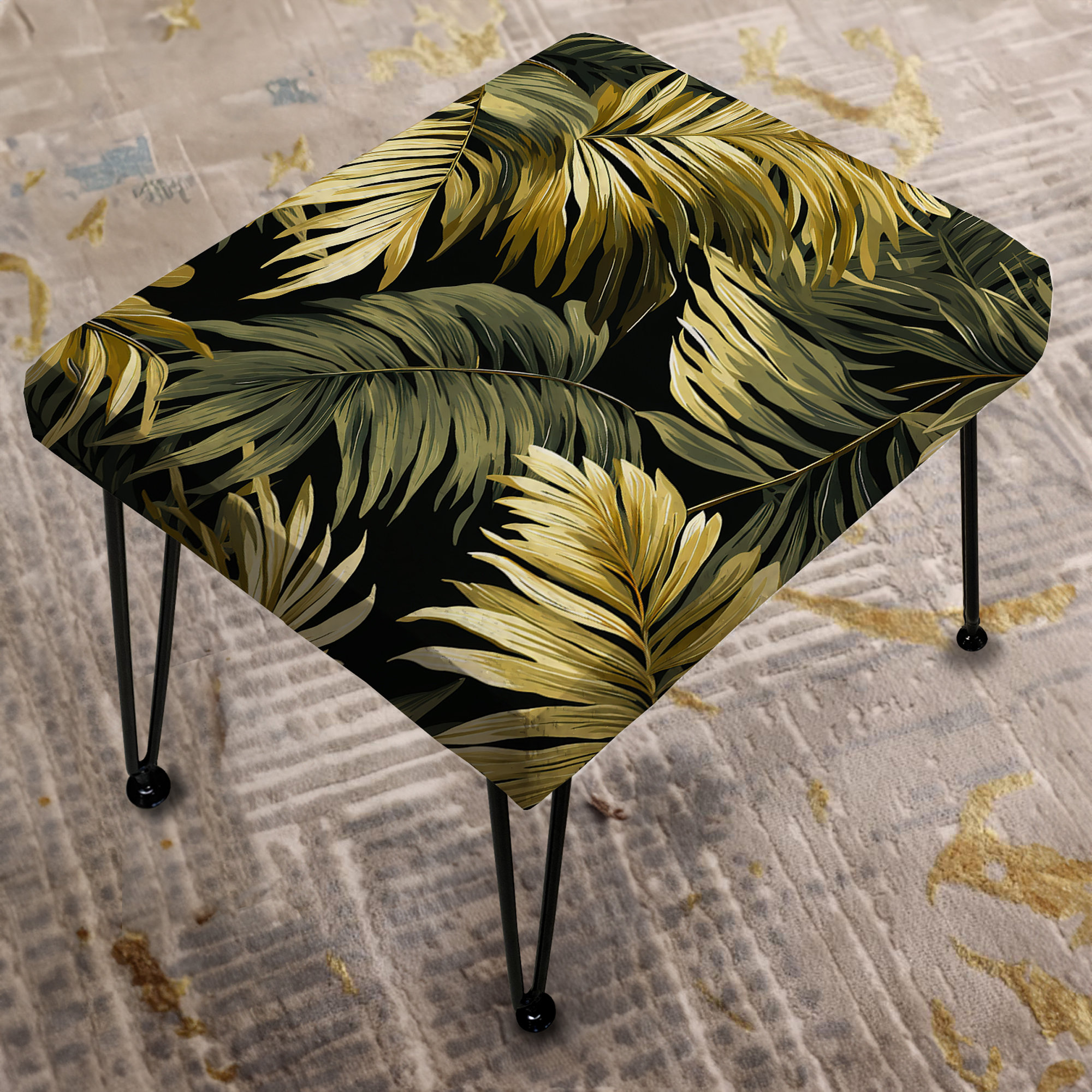 Tropical Patterns. Rectangular Design Art Palm Shadows Tropical Pattern - Tropical Rectangle Ottoman ...